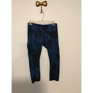Lululemon Wunder Under Crop II *Full-On Luxtreme Jumbo Inky Floral Black Inkwell